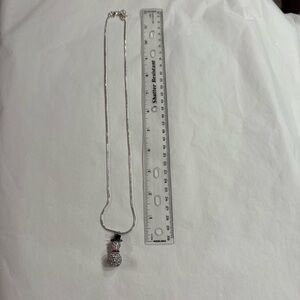 Elegant Silver rhinestone Snowman Pendant Necklace
